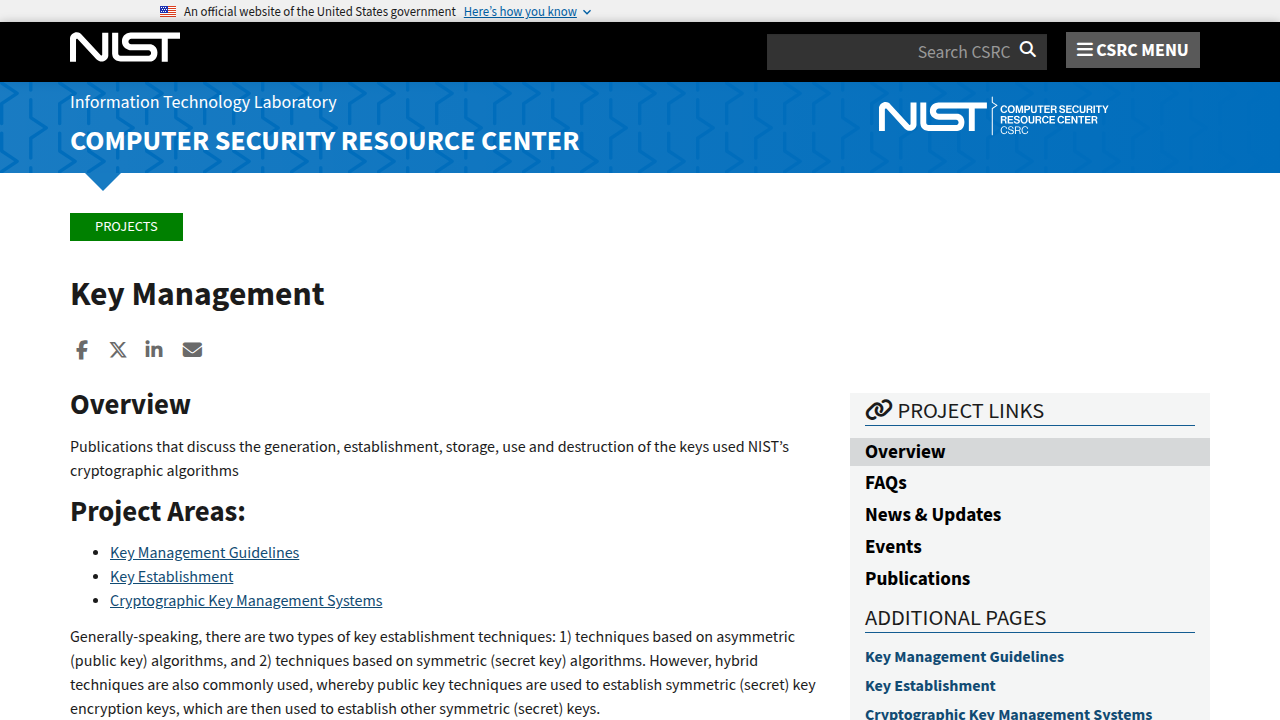 Standards bodies like NIST provide key management guidelines that are highly relevant for establishing secure cold storage and wallet policies.