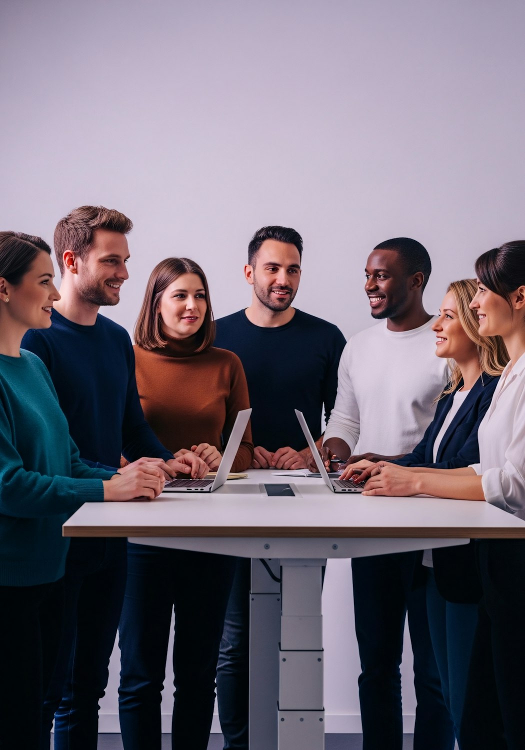 A diverse group of people from different backgrounds engaging in online learning, emphasizing global accessibility in crypto education.